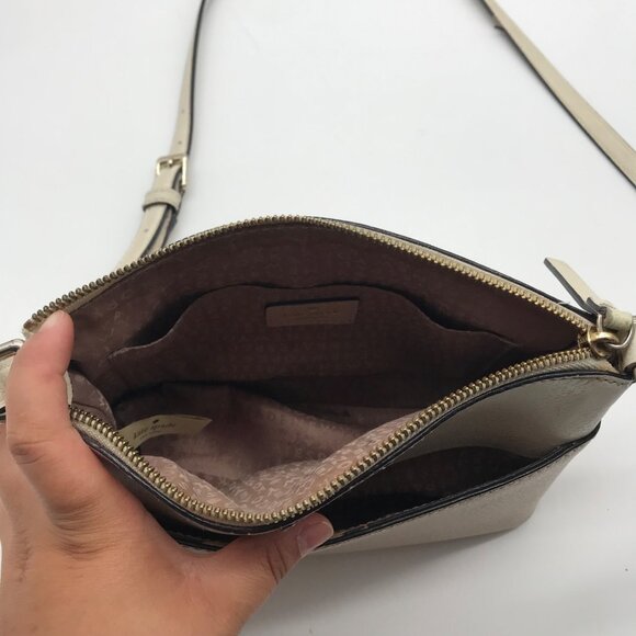 Kate Spade Mauve & Ivory Pebbled Leather Grove Street Millie Crossbody Bag - Picture 10 of 12